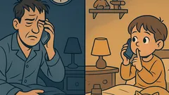 Witz: Drei Uhr nachts—Kind will Wasser, Kater schläft