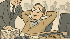 Witz: Chef beruhigt Buchhalter vor Computer