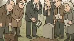 Witz: Hier ruht ein Verkaufsberater